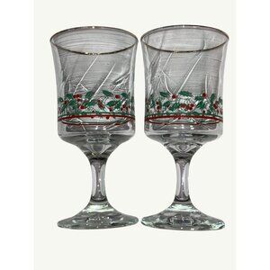 Arbys 1986 Christmas Collection Holiday Glasses Set of 2
